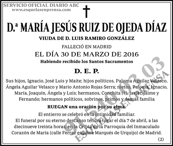 María Jesús Ruiz de Ojeda Díaz